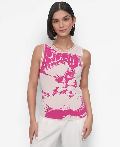 Dkny Petite Floral Sweater-Knit Tank