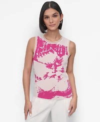 Dkny Petite Floral Sweater-Knit Tank