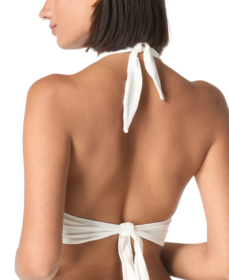 Carmen Marc Valvo Women's Halter Embellished Bikini Top
