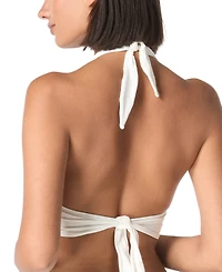 Carmen Marc Valvo Women's Halter Embellished Bikini Top