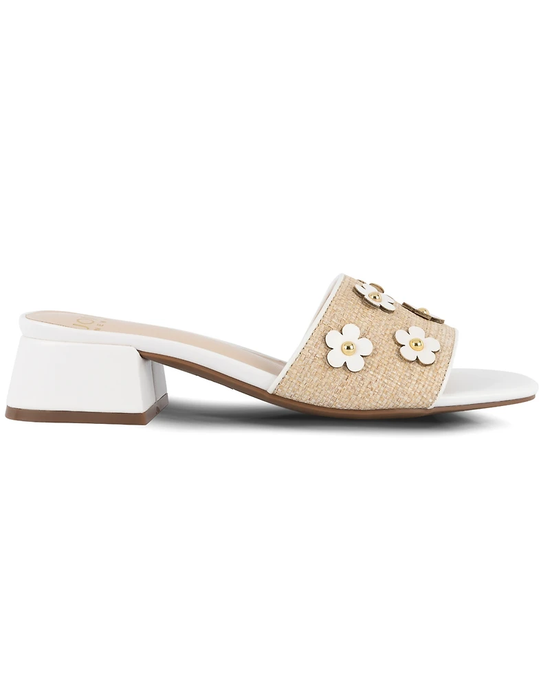 Jones New York Women's Unfloret Flower Block Heel Dress Sandals