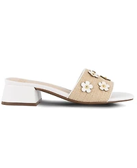 Jones New York Women's Unfloret Flower Block Heel Dress Sandals