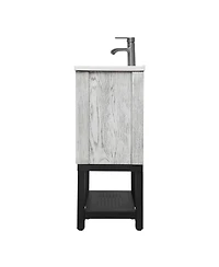 Casainc 20" Small Bathroom Vanity with Sink & Faucet, Freestanding Bathroom Cabinet with White Ceramic Basin