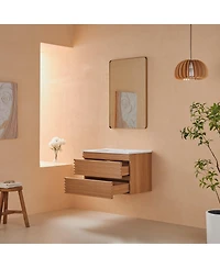 Casainc 30" Wall Mounted & Floating Single Vanity with Ceramic Sink
