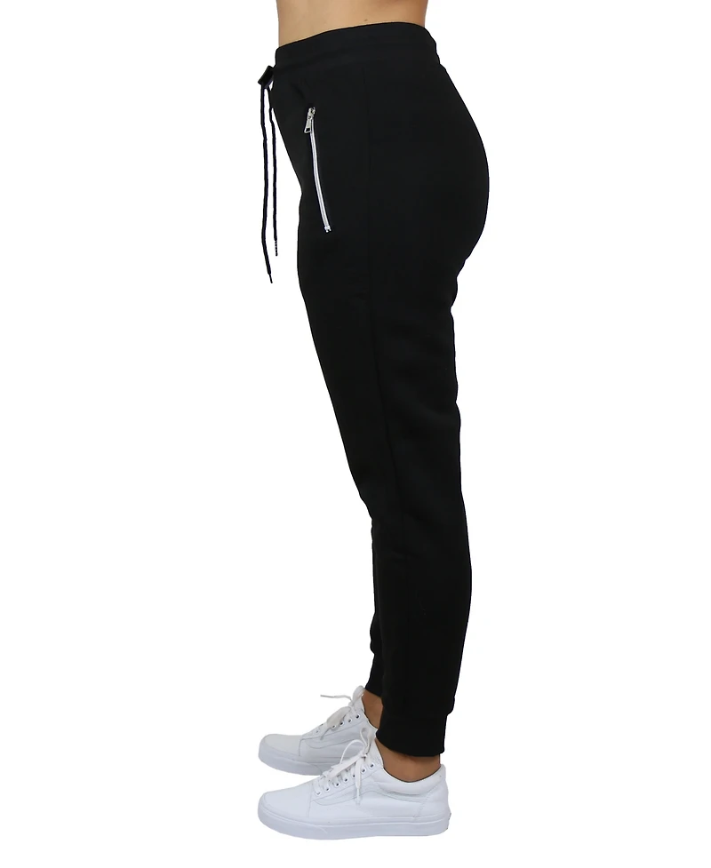 Galaxy By Harvic Women's Loose Fit Fleece Lined Jogger Sweatpants with Zipper Pockets