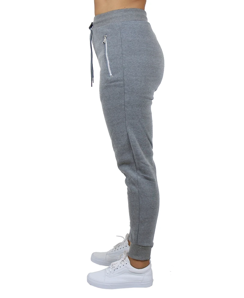 Galaxy By Harvic Women's Loose Fit Fleece Lined Jogger Sweatpants with Zipper Pockets
