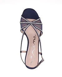 Nina Women's Bonney Rhinestone Square Toe Dress Sandals