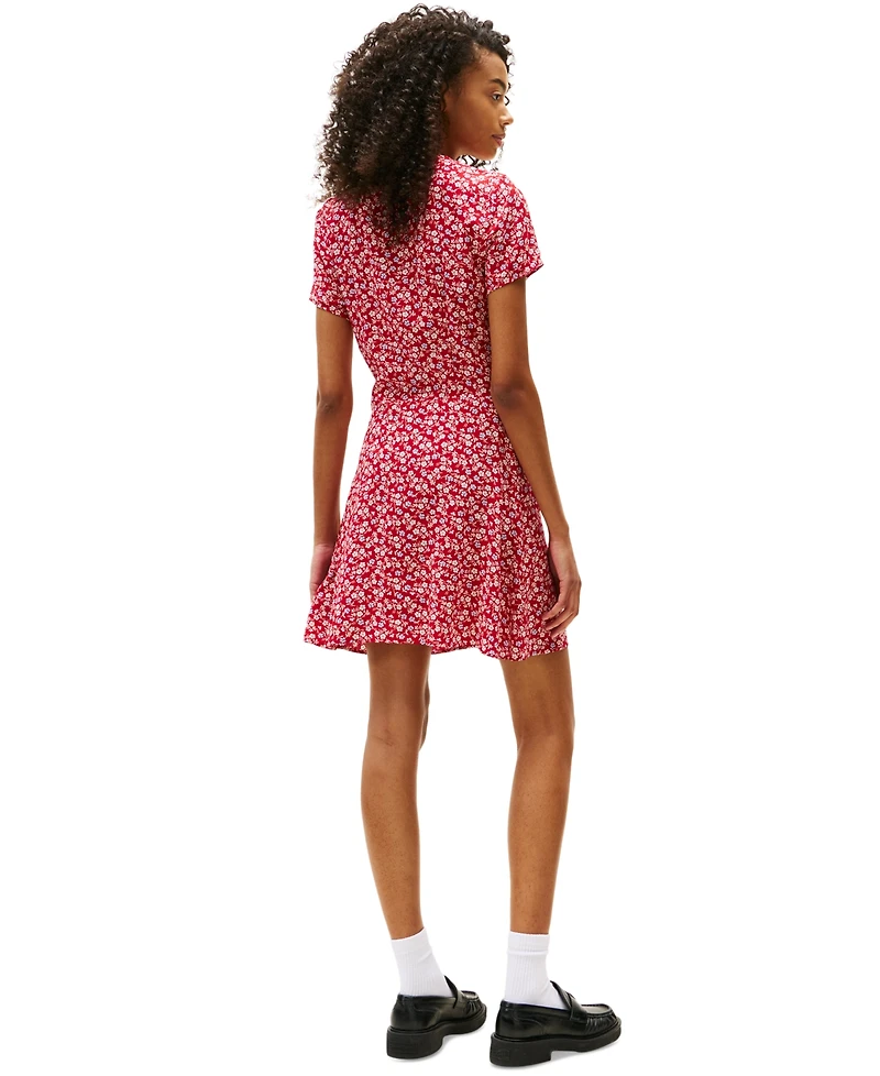 Tommy Jeans Women's Floral-Print Fit & Flare Mini Dress