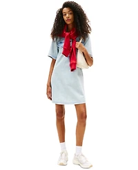 Tommy Jeans Women's Cotton A-Line Faded Denim Dress