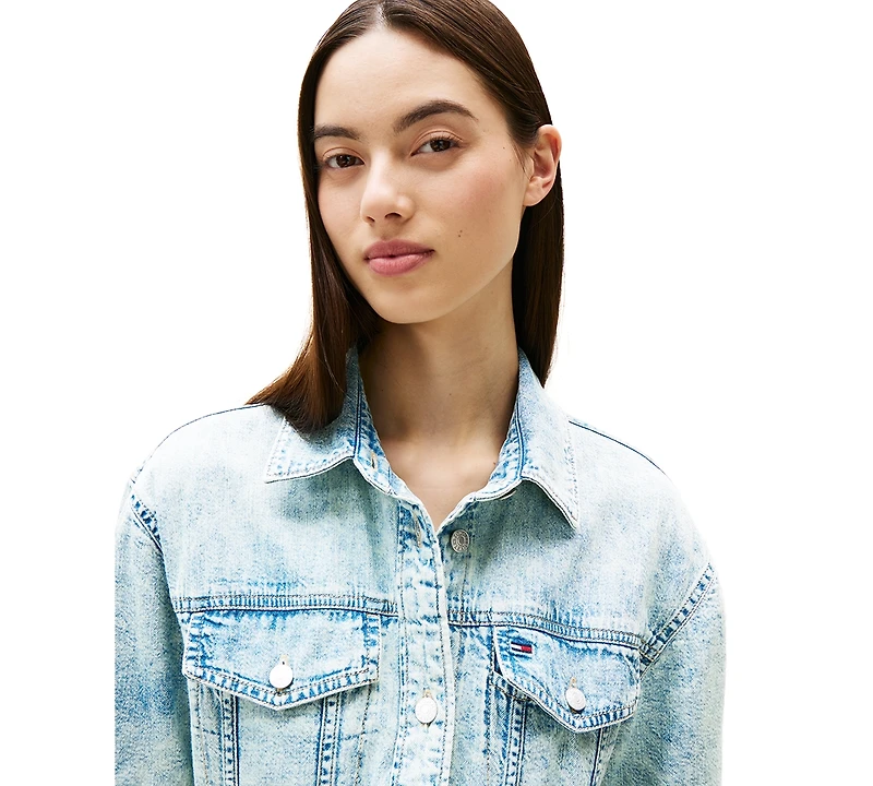 Tommy Jeans Women's Cotton Belted Denim Shirtdress