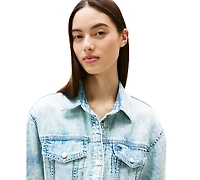 Tommy Jeans Women's Cotton Belted Denim Shirtdress