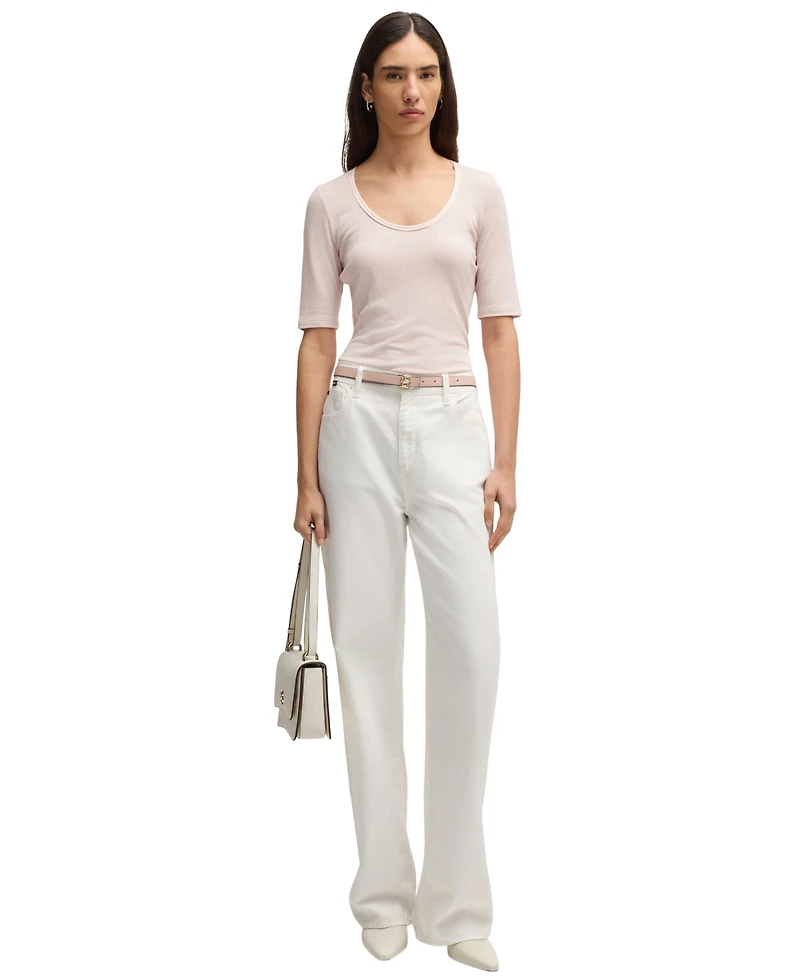 Boss by Hugo Boss Women's Ribbed Scoop-Neck T-Shirt
