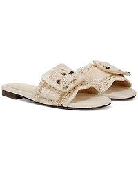 Sam Edelman Women's Bambi Raffia Buckle Slide Sandals