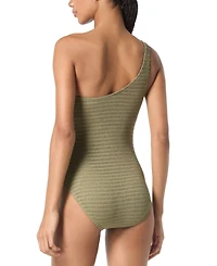Michael Kors Women's Crochet One-Shoulder One-Piece Swimsuit