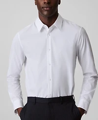 Calvin Klein Men's Slim Fit Supima Stretch Long Sleeve Button-Front Shirt