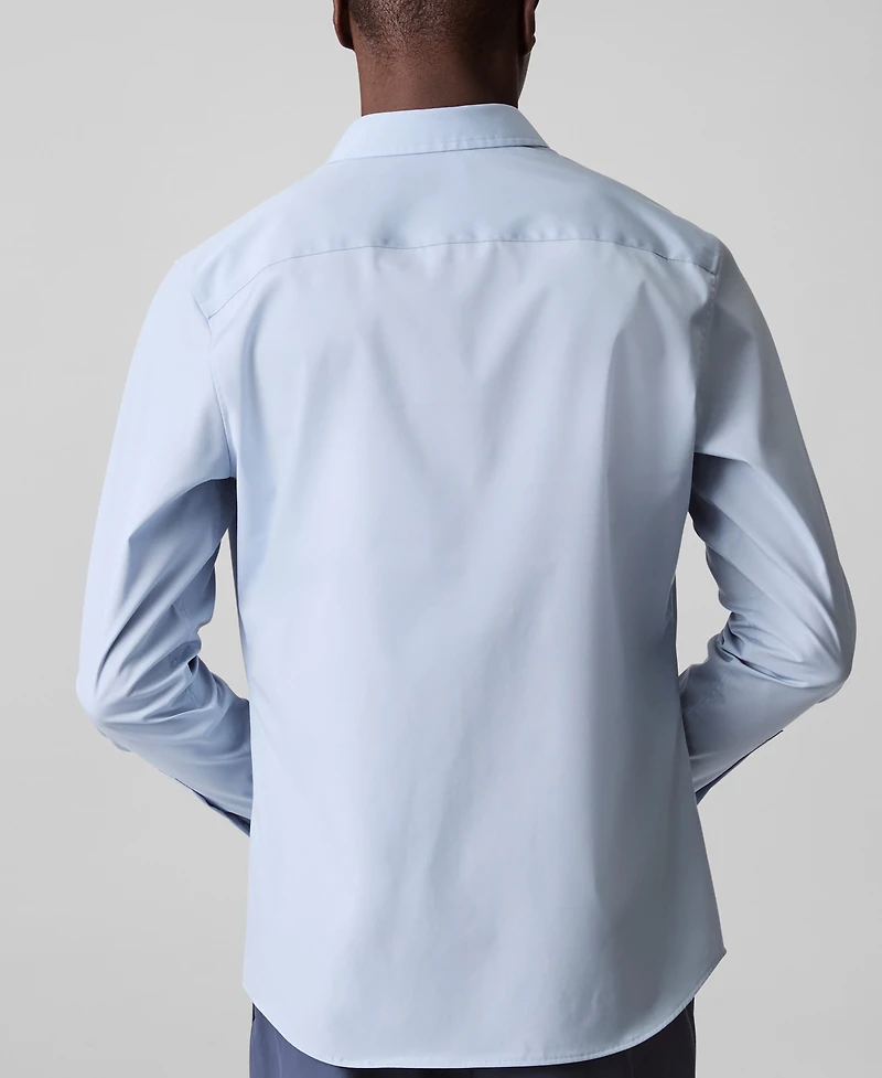 Calvin Klein Men's Slim Fit Supima Stretch Long Sleeve Button-Front Shirt