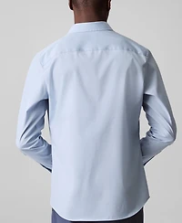 Calvin Klein Men's Slim Fit Supima Stretch Long Sleeve Button-Front Shirt