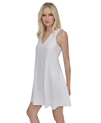 Dkny Petite V-Neck Mini A-Line Dress