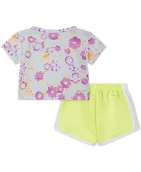 Nike Baby Girls Dri-fit T-Shirt & Colorblocked Tempo Shorts, 2 Piece Set