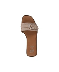 Gc Shoes Women's Kenna Embellished Buckle Flat Sandals
