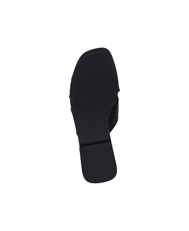 Gc Shoes Women's Ivy Embellished Buckle Slide Flat Sandals