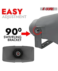 5 Core Pa Horn Speaker Outdoor 8x16" Siren Loudpeaker • 40W Rms Loud Megaphone Driver Horn - Suh-400 1Pc