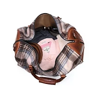Quasar Leather Tweed Duffle Bag