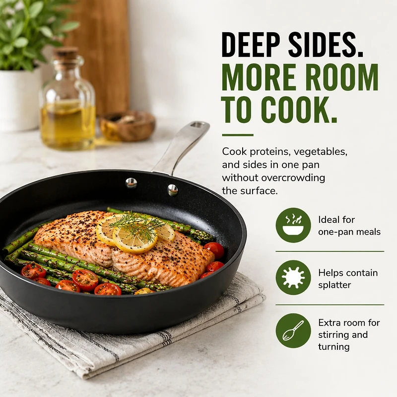 Alva Maestro 3pc Premium Ceramic Nonstick Frying Pan Set (8", 9.5", 11" Pans)