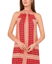 Vince Camuto Women's Tile-Print Sleeveless Halter Maxi Dress