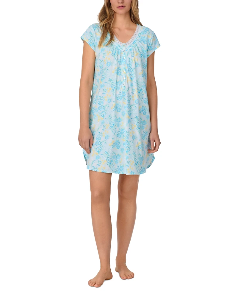 Eileen West Women's Short-Sleeve Floral Sleepshirt