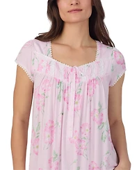 Eileen West Women's Cap-Sleeve Floral Waltz Nightgown