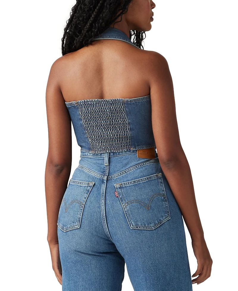 Levi's Women's Bria Cotton Denim Corset Cropped Top