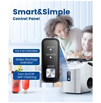 Cowsar Nugget Ice Maker Countertop, 34LBS/Day, Portable Crushed Ice Makers for Home