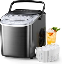 Cowsar 26 Pound Portable Countertop Ice Maker, 9 Bullet Cubes in 6 Mins, Self-Cleaning