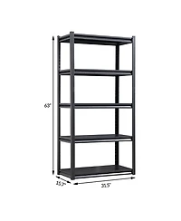 63"H 5 Tier Metal Shelves for Storage Garage Shelving 2000LBS Heavy Duty Storage Shelves Adjustable Garage Shelf Industrial Shelving Unit Storage Util