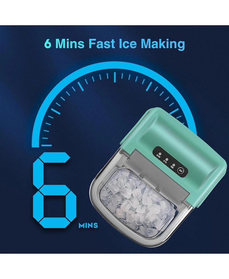 Cowsar 26.5lbs Ice Maker Portable Countertop, 9 Bullet Cubes 6 Mins, Self-Cleaning