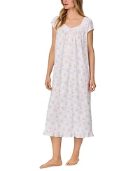Eileen West Women's Cotton Cap-Sleeve Long Nightgown