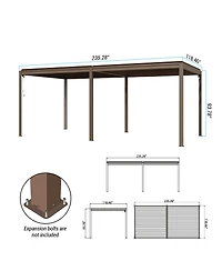 Mondawe 10x20FT Outdoor Aluminum Pergola Louvered