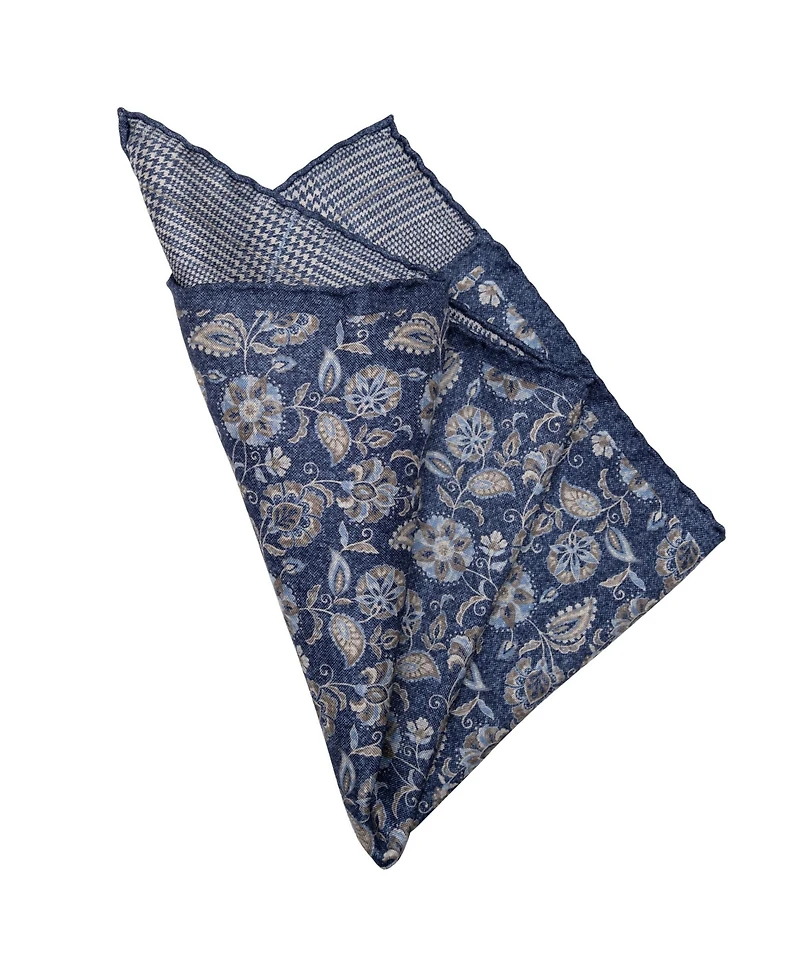 Elizabetta Men's Enzo - Double Sided Silk Pocket Square for Men