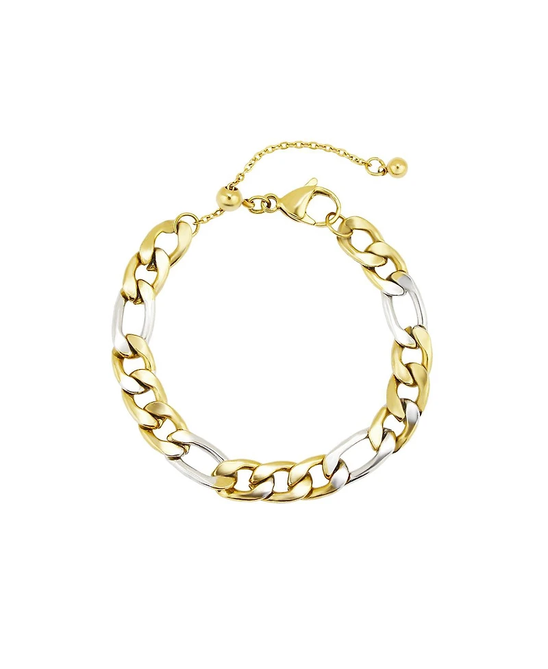 Two-Tone Chain Bracelet in Stainless Steel