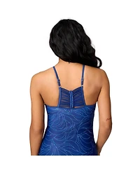 Free Country Women's High Neck Macrame Back Tankini Top