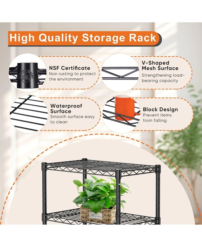 Heavy Duty Storage Shelving Unit, Adjustable Metal Wire Racks Standing Shelf