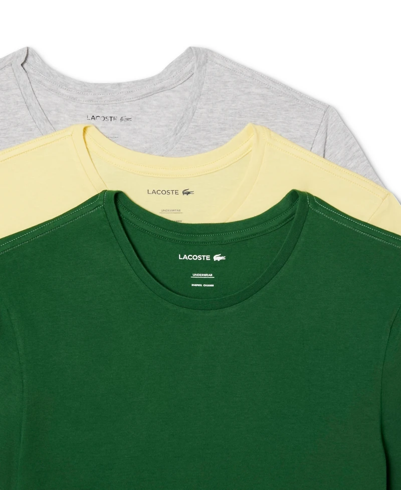 Lacoste Men's 3-Pack Slim Fit Crewneck T-Shirts