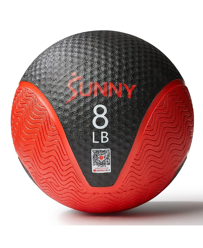 Sunny Health & Fitness Medicine Ball 8LBS, Non-slip Grip