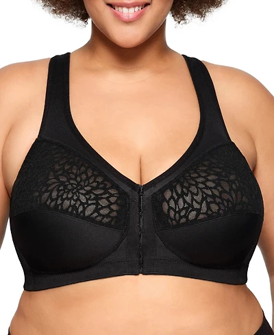 Glamorise Plus Magic Lift Front-Closure Racerback Wire Free Bra #1206