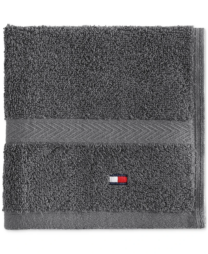 Tommy Hilfiger Home Modern American Solid Cotton Washcloth, 13" x