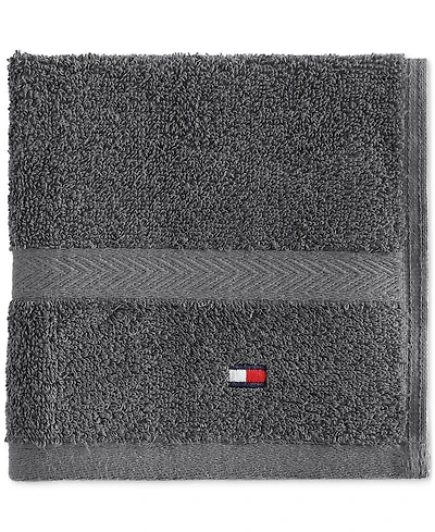 Tommy Hilfiger Home Modern American Solid Cotton Washcloth, 13" x