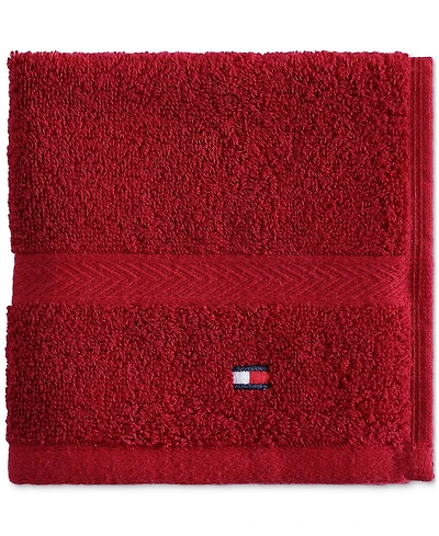 Tommy Hilfiger Home Modern American Solid Cotton Washcloth, 13" x