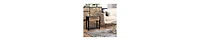 Mango Wood Side Table – Rattan Drawer & Open Shelf Storage