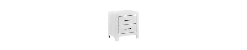 2-Drawer Nightstand – Sleek Design with Nickel Handles